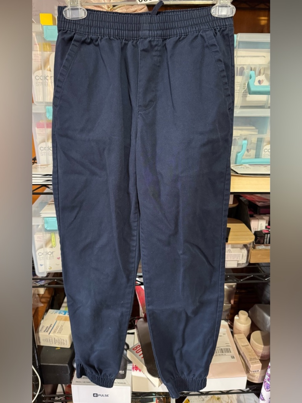French Toast Navy Elastic-Waist Chinos